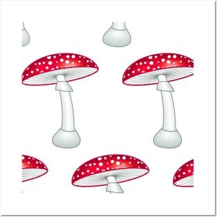 Amanita muscaria pattern Posters and Art